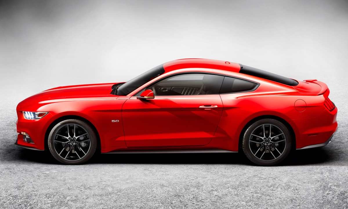 What Is A Coupe- A Red Ford Mustang Side View