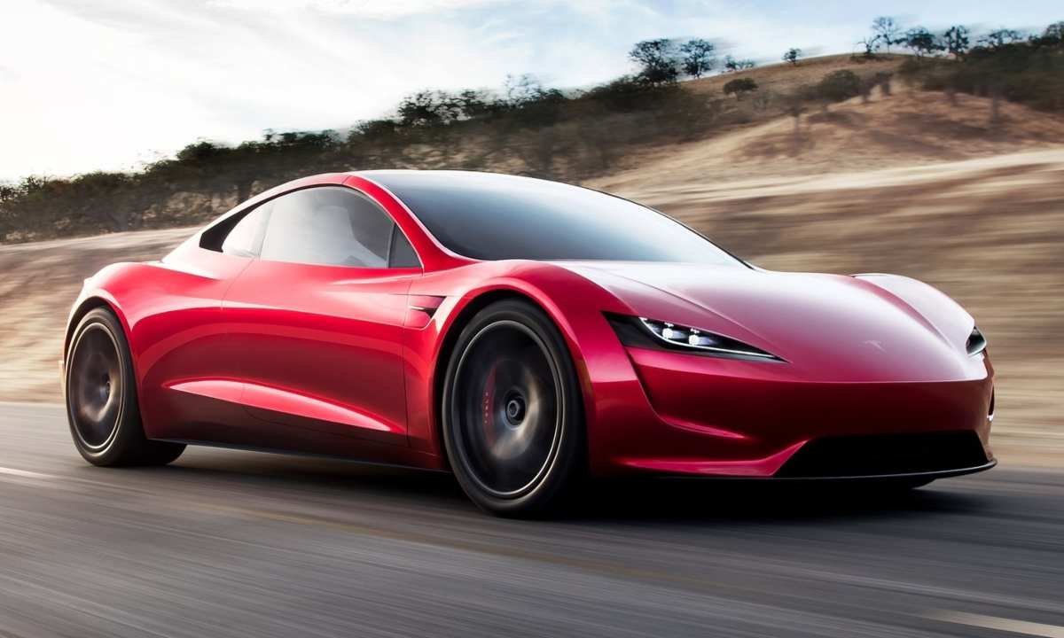 What is a coupe - new Tesla Roadster in red